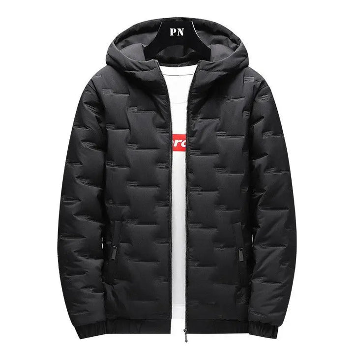 Mens Winter Coats - Hooded Puffer Jacket Long Sleeve Outdoor Coat - Super Amazing Store