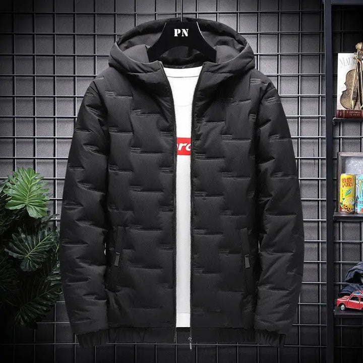 Mens Winter Coats - Hooded Puffer Jacket Long Sleeve Outdoor Coat - Super Amazing Store