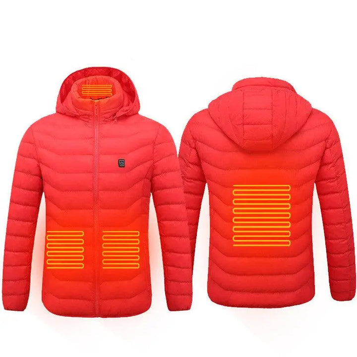 New Heated Jacket Coat USB Electric Jacket Cotton Coat Heater Thermal Clothing Heating Vest Men's Clothes Winter - No power bank included - Super Amazing Store