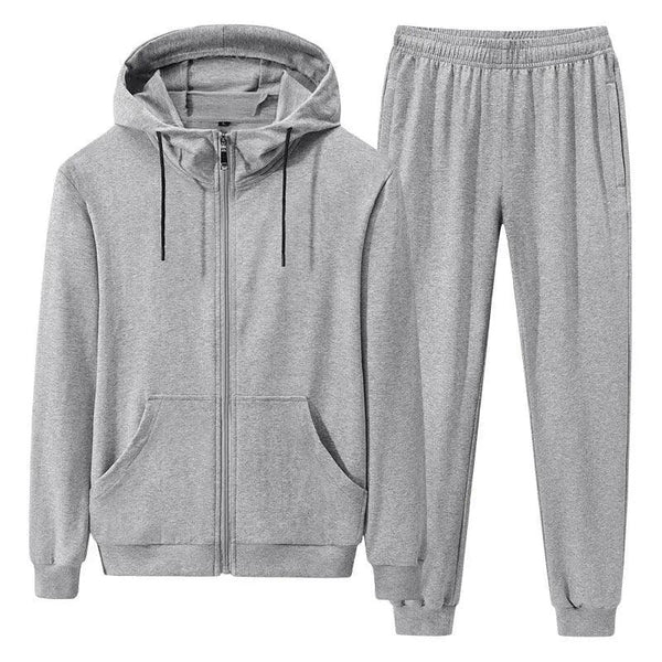 New Men's Pure Cotton Casual Sports Solid Color Suit - Super Amazing Store