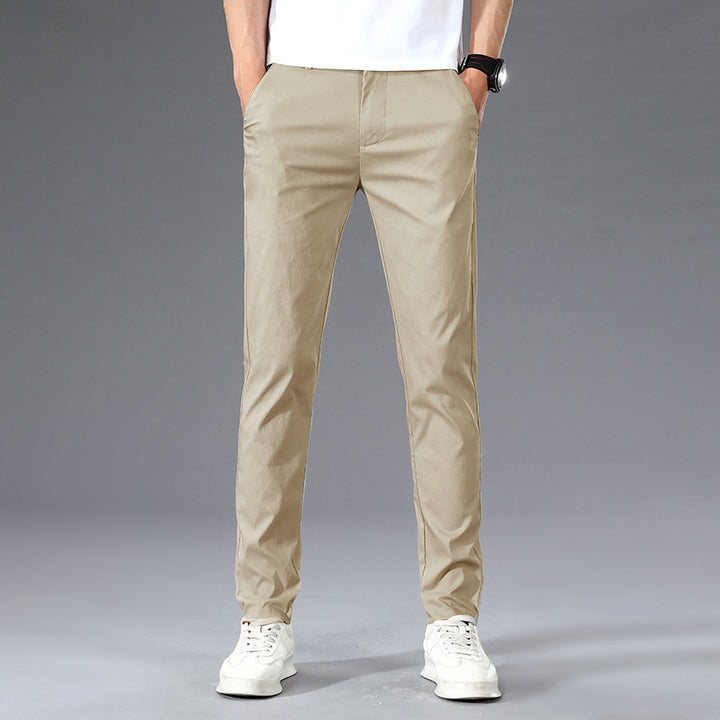 Summer Thin Slim Straight Pants Men's Korean Style Q2