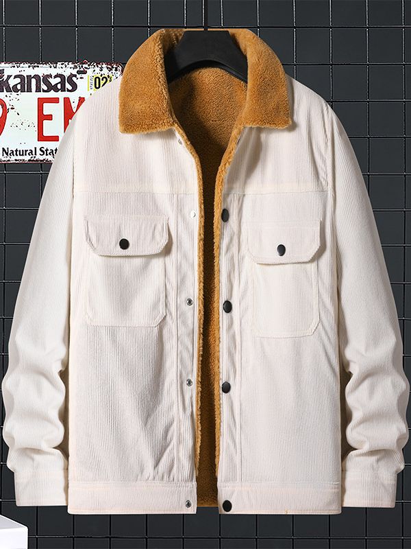 Corduroy Fleece Padded Coat Trendy Men - Super Amazing Store