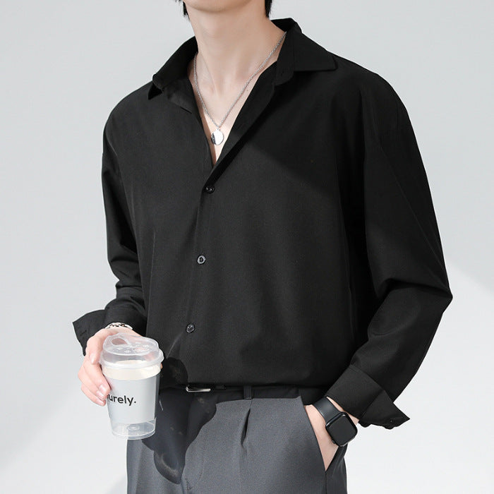 Shirt Men's Loose Long Sleeve Non-ironing Drape Super Amazing Store