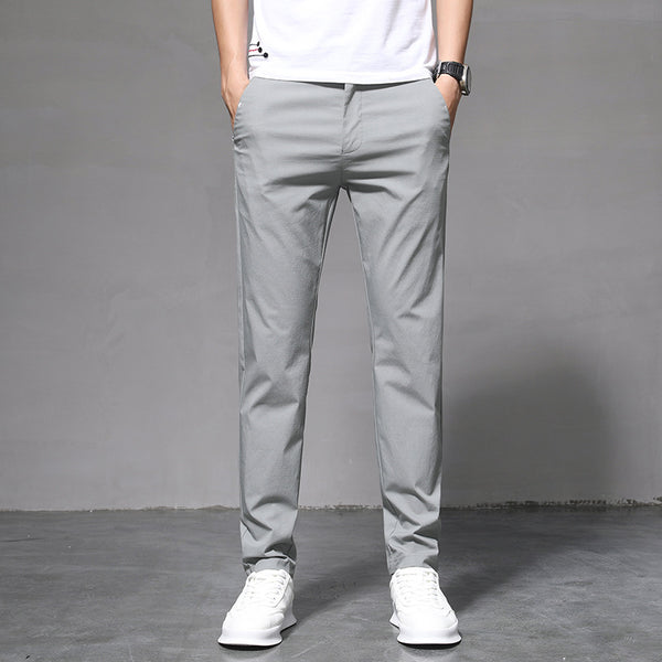 Summer Thin Slim Straight Pants Men's Korean Style Q2