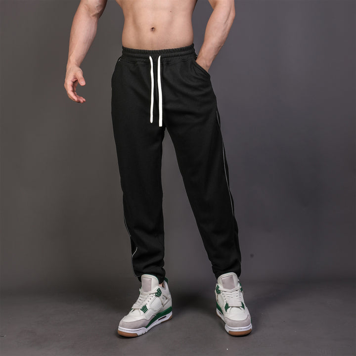 Running Training Reflective Ankle-tied Slim Fit Exercise Casual Pants Men Q2