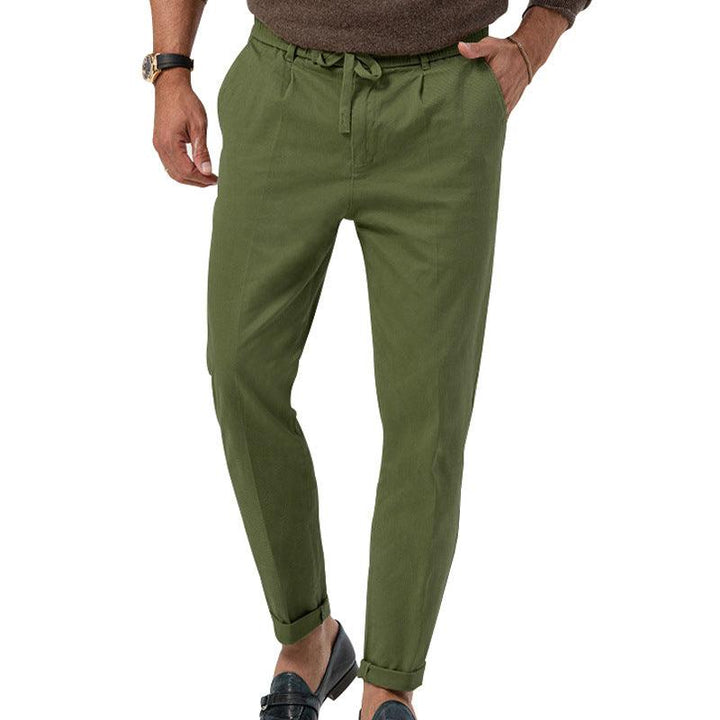 Plus Size Casual Pants Men's Business Straight Solid Color Suit Pants Q2