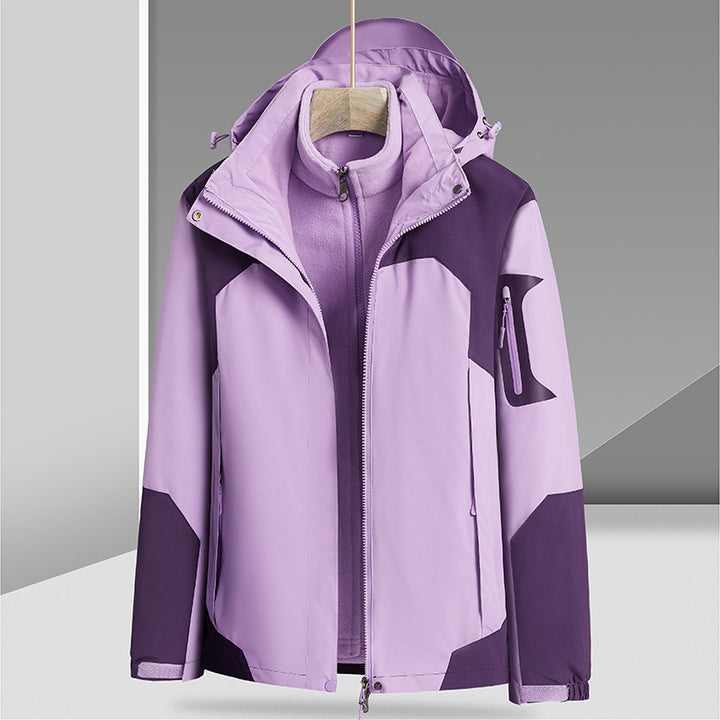 Three-in-one Removable Liner With Velvet Thickening Windproof Waterproof Jacket-Super Amazing Store