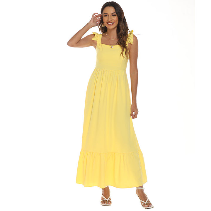 Summer Women's Bright Yellow Dress Q2