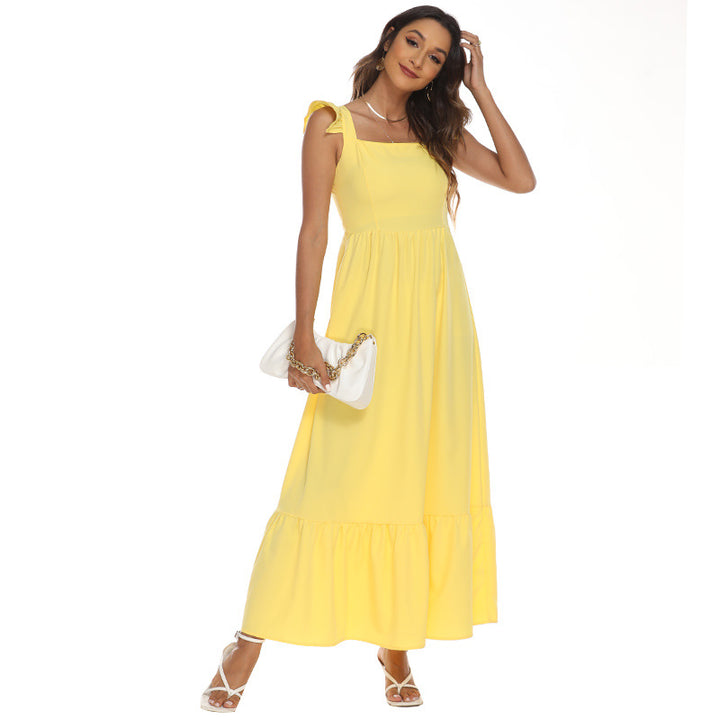 Summer Women's Bright Yellow Dress Q2