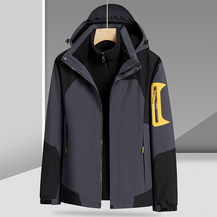 Three-in-one Removable Liner With Velvet Thickening Windproof Waterproof Jacket-Super Amazing Store