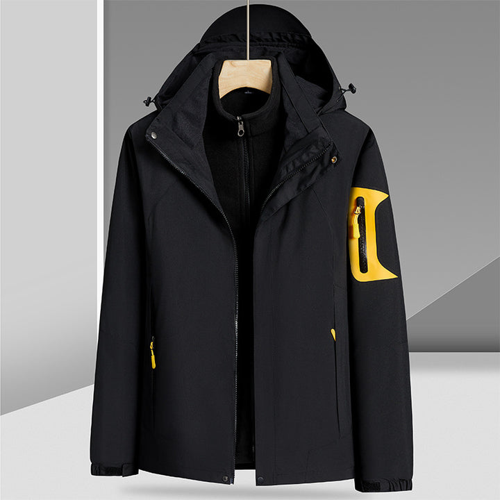 Three-in-one Removable Liner With Velvet Thickening Windproof Waterproof Jacket-Super Amazing Store