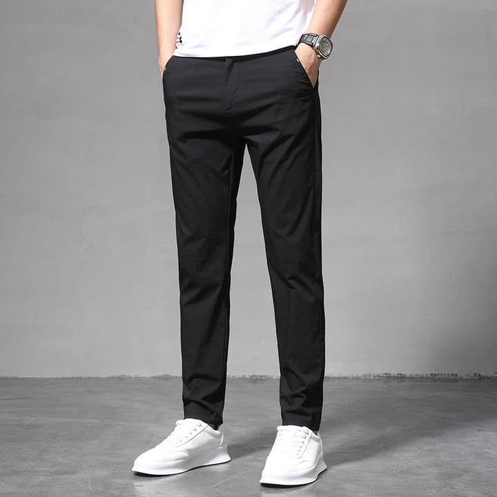 Summer Thin Slim Straight Pants Men's Korean Style Q2