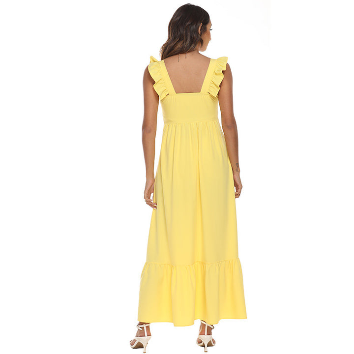 Summer Women's Bright Yellow Dress Q2