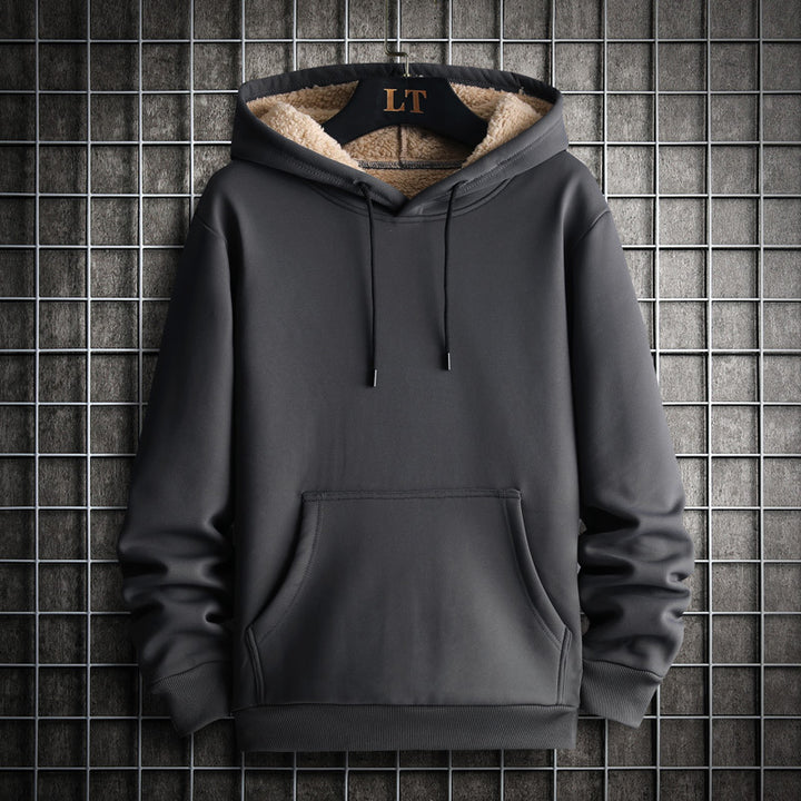 Men's Fashion Casual Fleece-lined Thickened Hooded Sweatshirt Q2