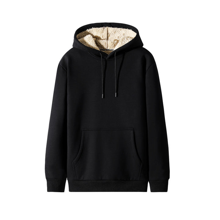 Men's Fashion Casual Fleece-lined Thickened Hooded Sweatshirt Q2