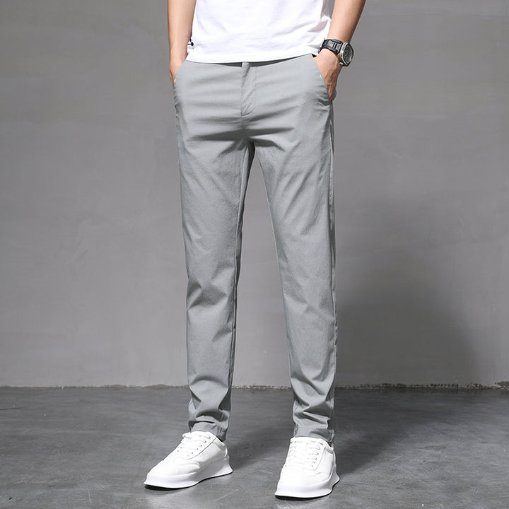 Summer Thin Slim Straight Pants Men's Korean Style Q2