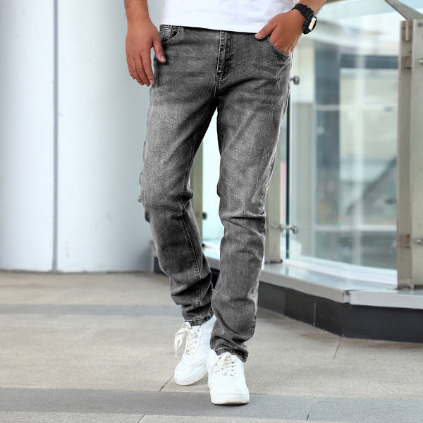 Men's Jeans Gray Trousers Stretch Skinny Q2