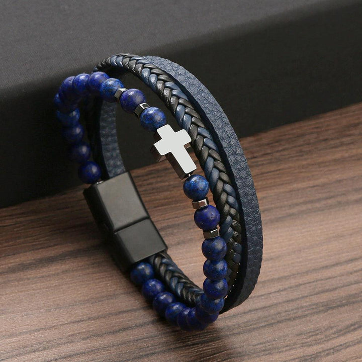 Men's Fashion Natural Stone Stainless Steel Bracelet - Super Amazing Store