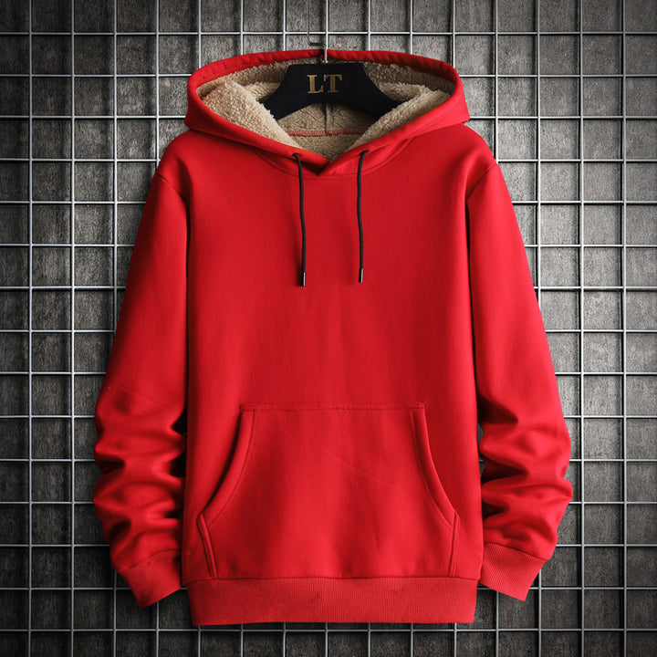 Men's Fashion Casual Fleece-lined Thickened Hooded Sweatshirt Q2