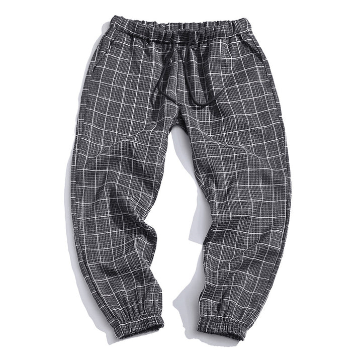 Men's Fashion Casual Loose Checked Harem Pants Q2