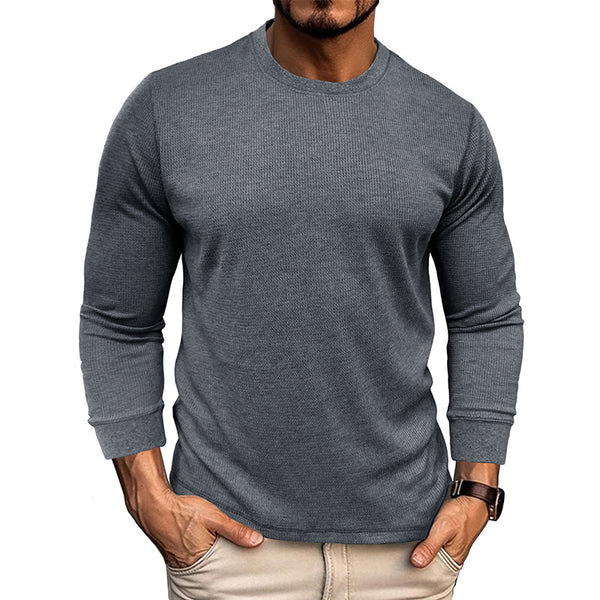 Men's Fashion Casual Loose Round Neck Long-sleeved T-shirt - Super Amazing Store