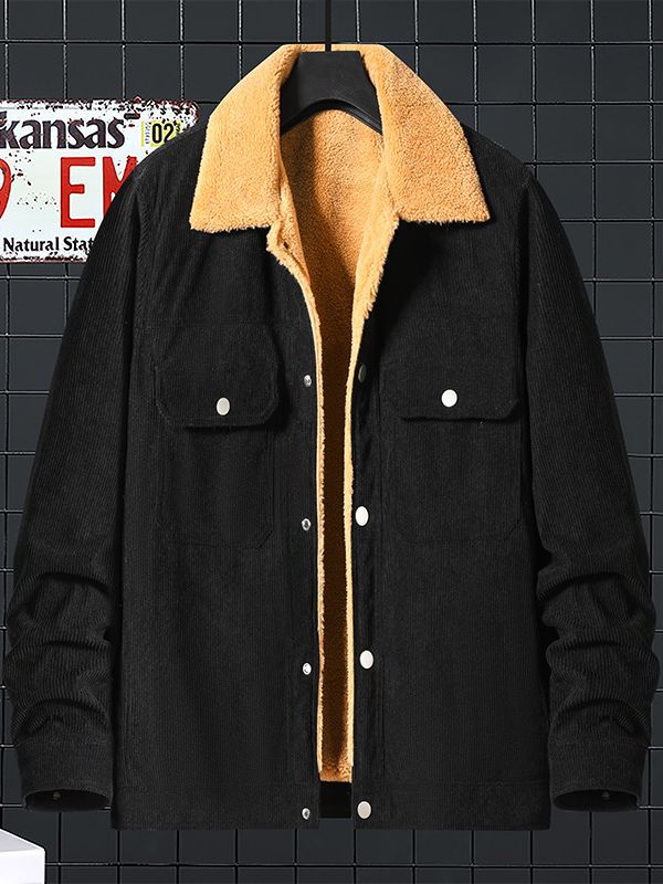 Corduroy Fleece Padded Coat Trendy Men - Super Amazing Store