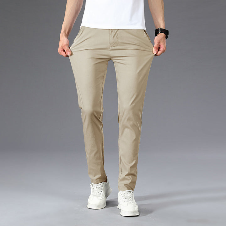 Summer Thin Slim Straight Pants Men's Korean Style Q2