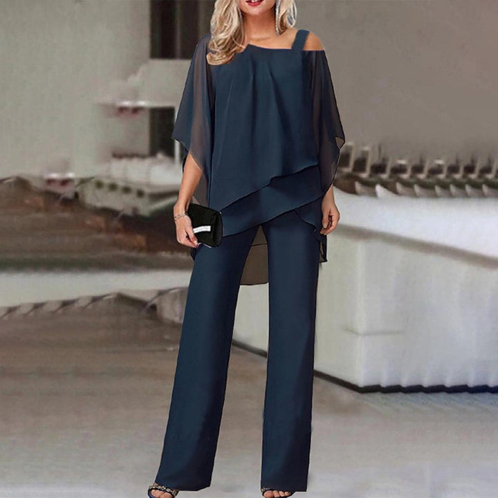 Solid Color Loose Batwing Sleeve Trousers Irregular Suit-Super Amazing Store