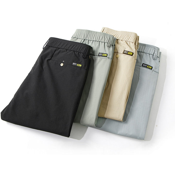 Summer Thin Slim Straight Pants Men's Korean Style Q2