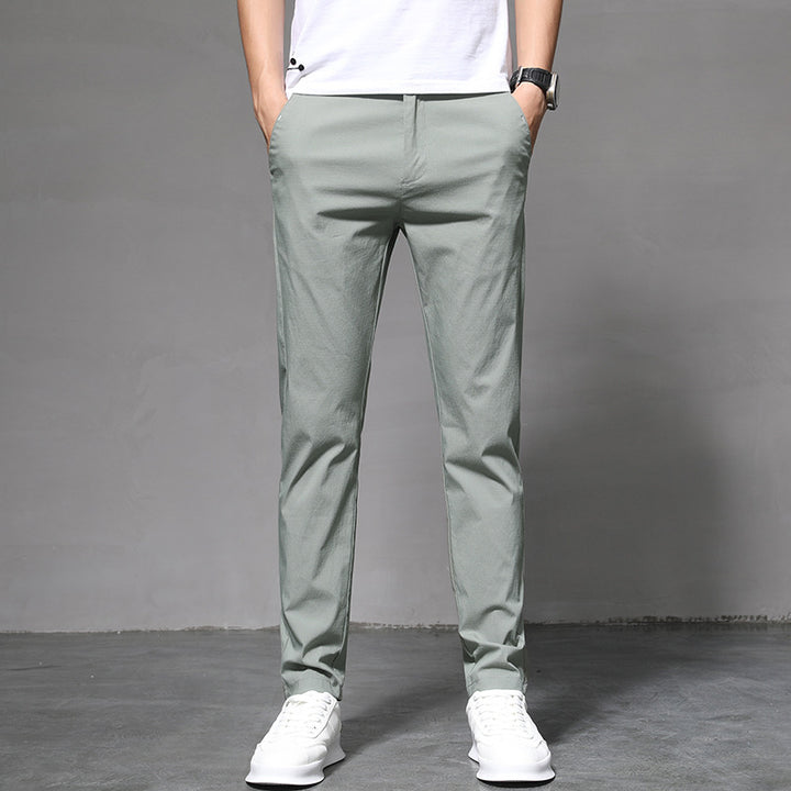 Summer Thin Slim Straight Pants Men's Korean Style Q2