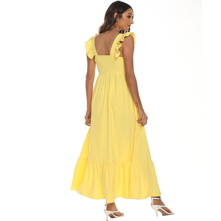 Summer Women's Bright Yellow Dress Q2