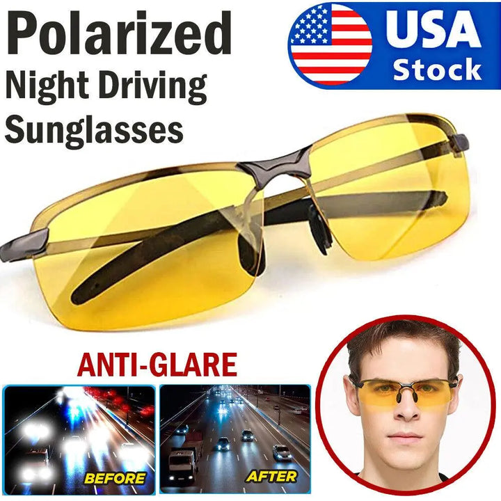 Polarized HD Night Driving Vision Glasses For Men & Women Aviator Sunglasses - Super Amazing Store