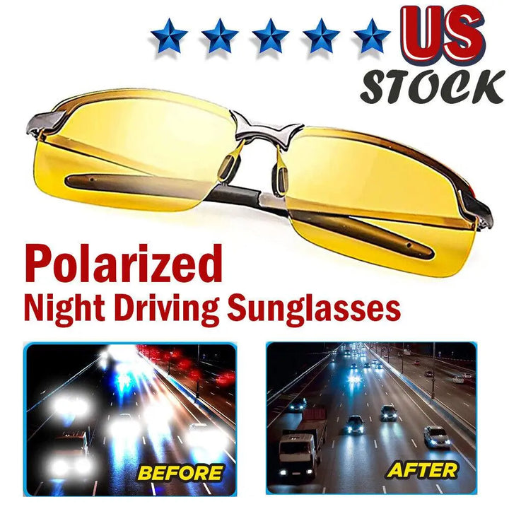 Polarized HD Night Driving Vision Glasses For Men & Women Aviator Sunglasses - Super Amazing Store