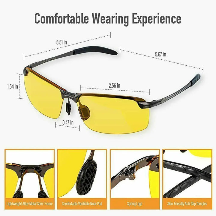 Polarized HD Night Driving Vision Glasses For Men & Women Aviator Sunglasses - Super Amazing Store