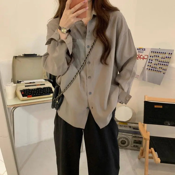 Retro Hong Kong style shirt women - Super Amazing Store