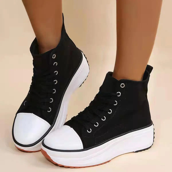 Rivets Height Womens Shoes Sneakers Wedge Shoes for Women HIgh-Top Shoe - Super Amazing Store