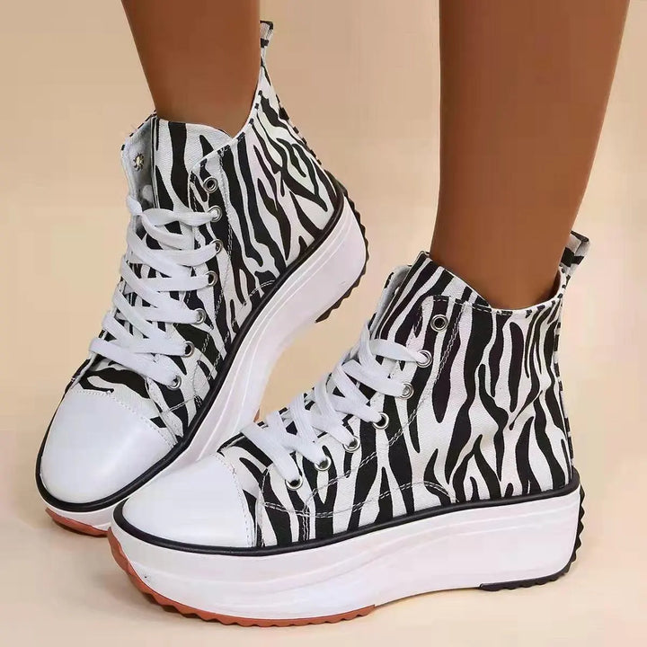 Rivets Height Womens Shoes Sneakers Wedge Shoes for Women HIgh-Top Shoe - Super Amazing Store