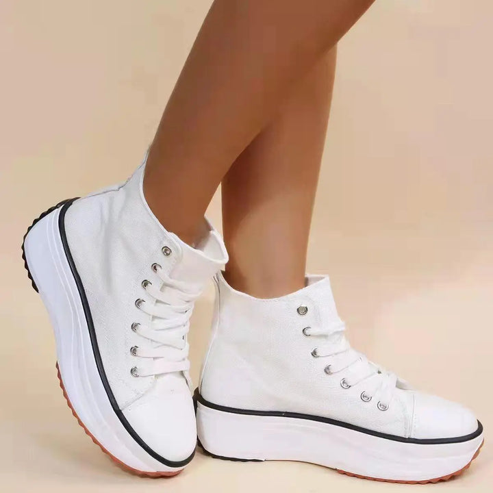 Rivets Height Womens Shoes Sneakers Wedge Shoes for Women HIgh-Top Shoe - Super Amazing Store