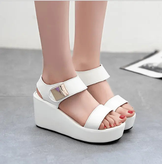 Sandals for Women, Platform Ankle Strap Womens Sandal Open Toe Wedge Sandals for Ladies Simple All-match Summer Shoes - Super Amazing Store