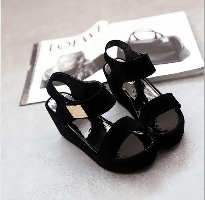 Sandals for Women, Platform Ankle Strap Womens Sandal Open Toe Wedge Sandals for Ladies Simple All-match Summer Shoes - Super Amazing Store