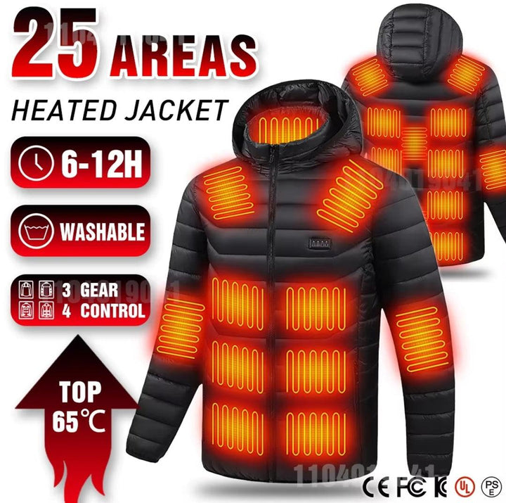 24 Areas Heated Cotton Clothes Jacket USB Heating Jacket Warm Snowfield heated Vests S-6xl Super Amazing Store