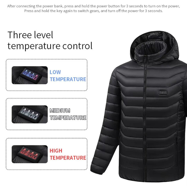 24 Areas Heated Cotton Clothes Jacket USB Heating Jacket Warm Snowfield heated Vests S-6xl Super Amazing Store