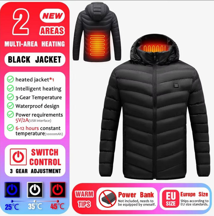 24 Areas Heated Cotton Clothes Jacket USB Heating Jacket Warm Snowfield heated Vests S-6xl Super Amazing Store