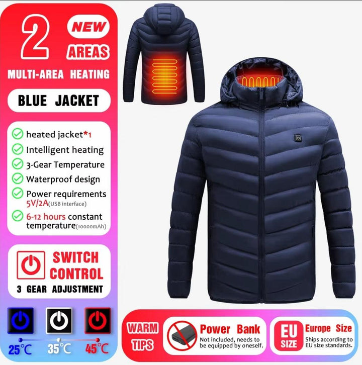 24 Areas Heated Cotton Clothes Jacket USB Heating Jacket Warm Snowfield heated Vests S-6xl Super Amazing Store