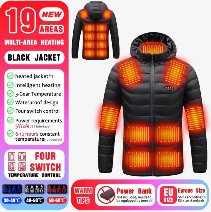 24 Areas Heated Cotton Clothes Jacket USB Heating Jacket Warm Snowfield heated Vests S-6xl Super Amazing Store