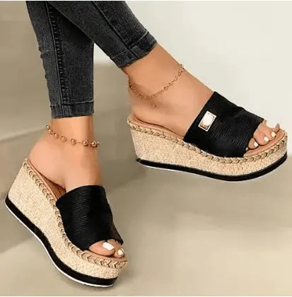 Summer Women Wedge Sandals Platform Flip Flops Soft Comfortable Casual Shoes Outdoor Beach Slippers Ladies Sandals - Super Amazing Store
