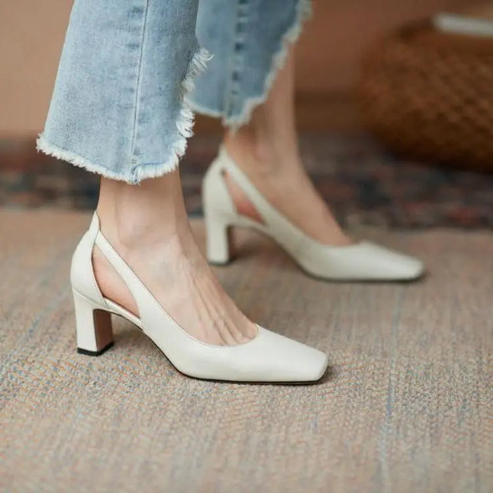 White Women With Thick Rice Heels And High Heels - Super Amazing Store