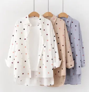 Women Polka Dot Print Blouse Shirts - Super Amazing Store