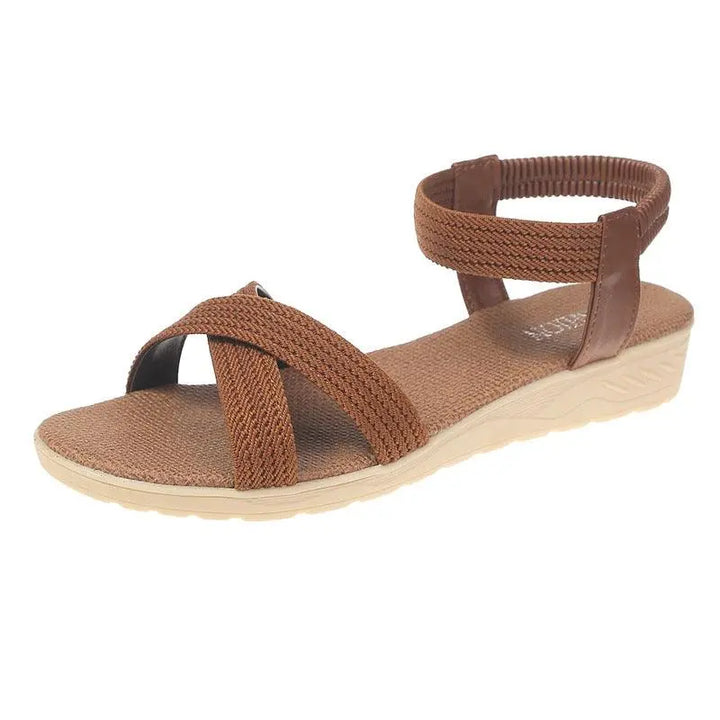 Women Sandals Ladies Fashion Casual Flat Sandals Shoes Solid Color Summer Comfortable Sandals - Super Amazing Store