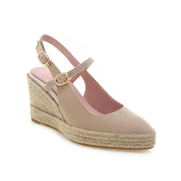 Women's Buckled Espadrille Platform Wedge Sandals Retro Ankle Strap Comfort Slingback Pumps - Super Amazing Store